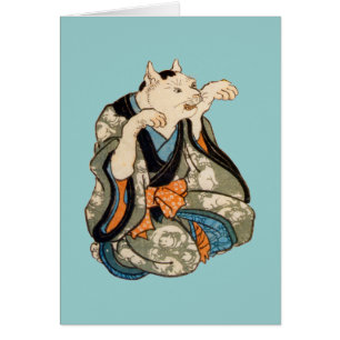 着 物 猫 の, 芳 Kimono Cat, Yoshifuji, Ukiyo-e, 藤