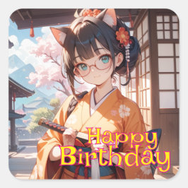 短刀を持った猫耳娘 VIERKANTE STICKER