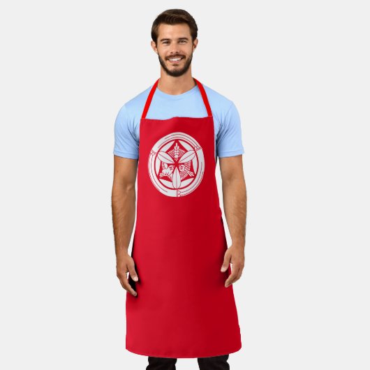 竹の丸に三羽雀 エプロン SCHORT (Gedragen)