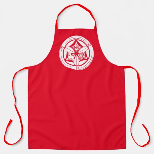 竹の丸に三羽雀 エプロン SCHORT (Voorkant)