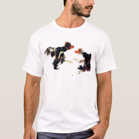 竹内栖鳳 軍鶏 闘鶏 鶏 ニワトリ グッズ T-SHIRT (Voorkant)