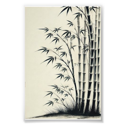 竹林 水墨画 - bamboo foto afdruk (Voorkant)