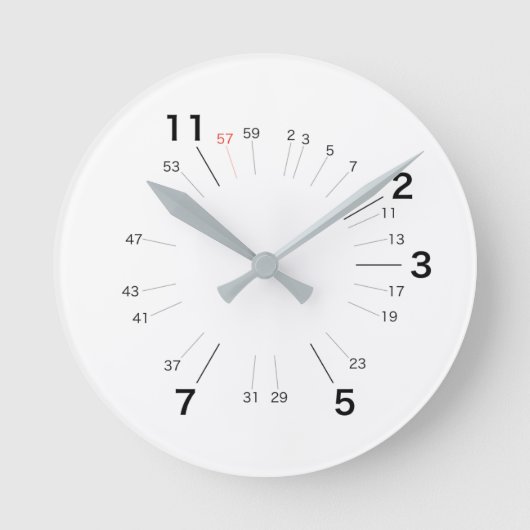 素数しか必要としない人のための壁時計 RONDE KLOK (Voorkant)