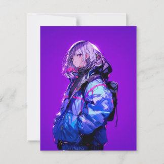 紫/Purple Invitation Card | 東京娘 GenerartiveAI Kaart