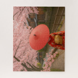 舞妓と満開の桜道/Maiko and Cherry Blossom Path Legpuzzel