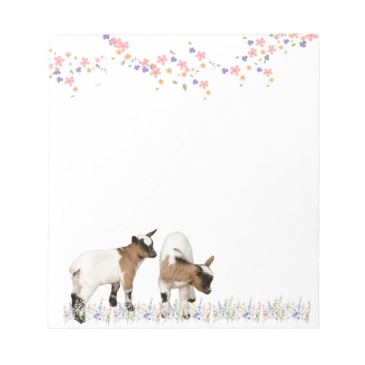 花とかわいい子ヤギのメモ♡ NOTITIEBLOK (Voorkant)