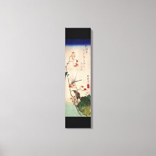 花 ト ボ, 広 重 Dragonfly en Bloem, Hiroshige, Ukiyo-e Canvas Afdruk