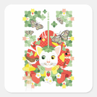 苺大福/Strawberry Daifuku Vierkante Sticker