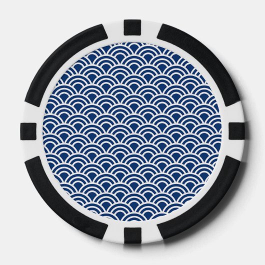 藍色の波小紋 POKER CHIPS (Voorkant)