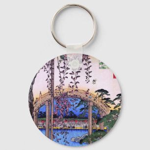 藤 太 橋, 広 重 Wisteria en Arched Bridge, Hiroshige Sleutelhanger