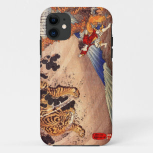 虎 と 少 年, Boy Fights Tiger, Kuniyoshi, Ukiyo-e iPhone 11 Hoesje