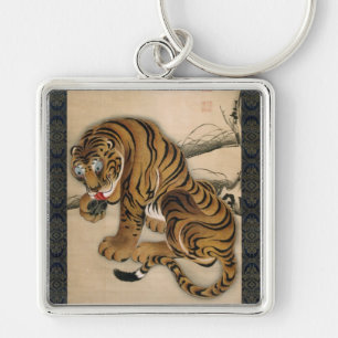 虎 図, 若 Tiger, Jakuchu Sleutelhanger