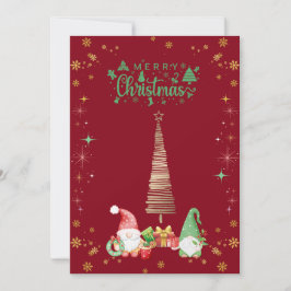 赤色かわいいサンタさんクリスマスカード♡ FEESTDAGENKAART