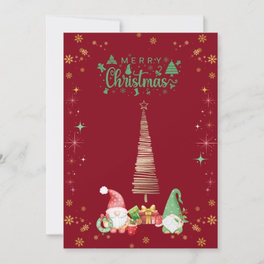 赤色かわいいサンタさんクリスマスカード♡  FEESTDAGENKAART (Voorkant)