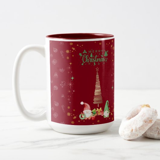 赤色かわいいサンタさんクリスマス♡ TWEEKLEURIGE KOFFIEMOK (Met donut)