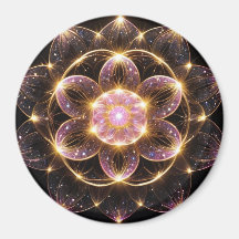 輝くピンクの華マグネット