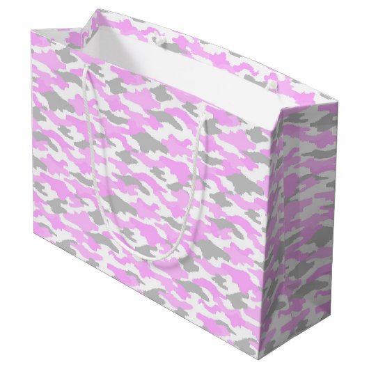 迷彩(ピンク) ラージペーパーバッグ GROOT CADEAUZAKJE (Achterkant Gekanteld)