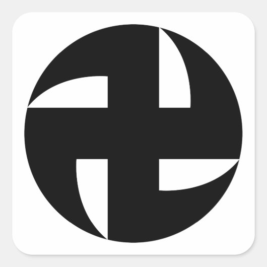 鎌卍 (戸隠神社) VIERKANTE STICKER (Voorkant)
