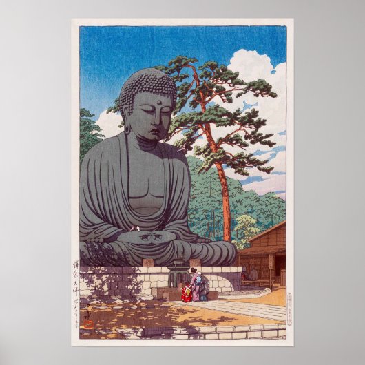 鎌 倉 仏, Great Buddha in Kamakura, Hasui Kawase Poster (Voorkant)
