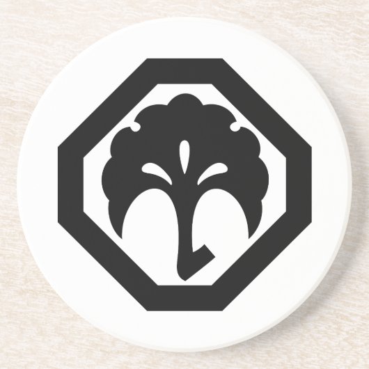 隅 切 角 に 銀 杏 ZANDSTEEN ONDERZETTER (Voorkant)