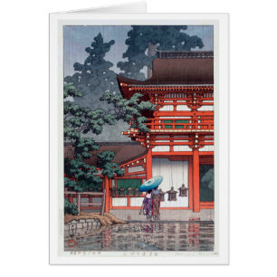 雨 の 春 大 社, 川  Kasuga Sanctuaire à Nara, Hasui Kawa