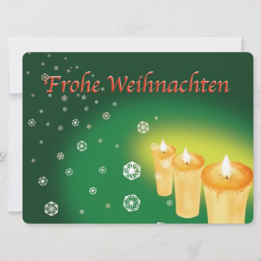雪を麻の葉文様で描いたクリスマスカード (Frohe Weihnachten) Kaart (Voorkant)