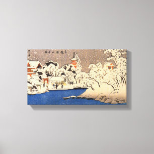 雪 の 草,国 Snowy Asakusa, Kuniyoshi, Ukiyo-e Canvas Afdruk