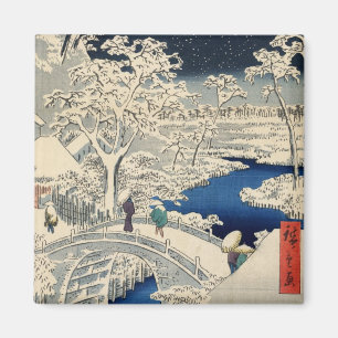 雪 太 橋, 広 重 Snowy Drum bridge, Hiroshige, Ukiyo-e Magneet