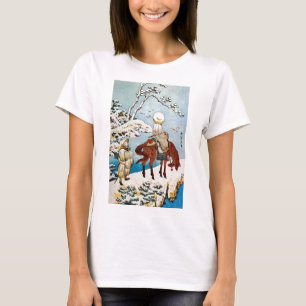 雪 旅 人, 北 斎 Travelers in Sneeuw, Hokusai, Ukiyo-e T-shirt