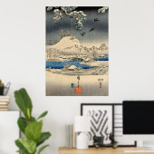 雪 色 雀, 広 Sparrows in Sneeuwlandschap, Hiroshige Poster (Thuiskantoor)