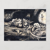 雲 龍 図, 曾 我 白 Dragon met Cloud, Sumi-e Briefkaart (Voorkant)