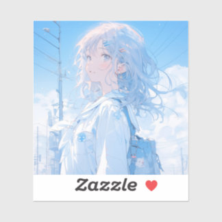 青と夏/Blue and Summer | 東京娘 GenerartiveAI シール Sticker