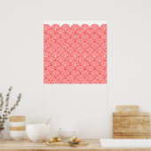 青海波風(赤色) POSTER (Keuken)