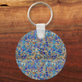 青色中心のモザイク柄 SLEUTELHANGER (Achterkant)