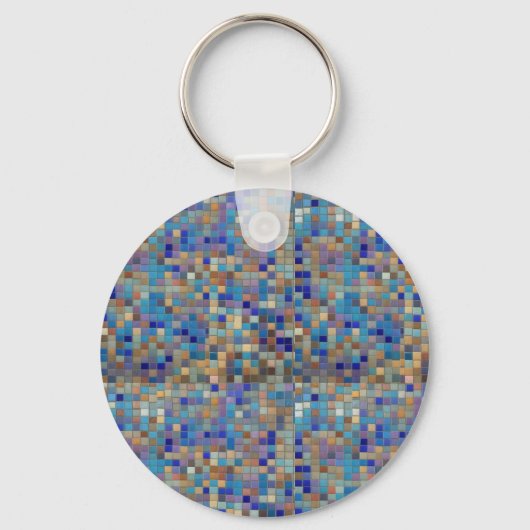 青色中心のモザイク柄 SLEUTELHANGER (Achterkant)