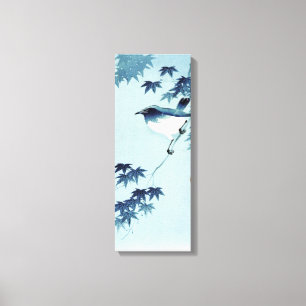青 い 鳥, 古 Bird in Blue, Koson, Ukiyo-e Canvas Afdruk