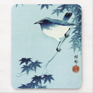 青 い 鳥, 古 Bird in Blue, Koson, Ukiyo-e Muismat
