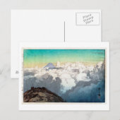 駒 岳 頂, Peak of Komagatake, Yoshida, Woodcut Briefkaart (Voorkant / Achterkant)