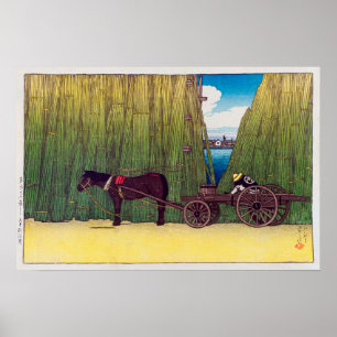 駒 形 岸, Komagata Embankment, Hasui Kawase, Woodcut Poster