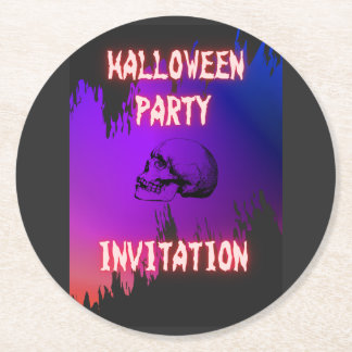 骸骨イラストのハロウィンパーティー用 RONDE KARTONNEN ONDERZETTER