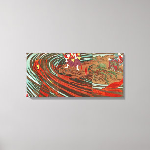 鬼 若 鯉 治, monistische の, Kuniyoshi, Ukiyo-e Canvas Afdruk