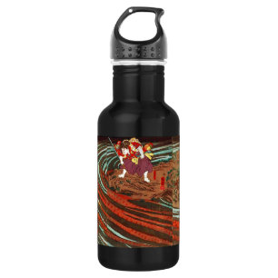 鬼 若 鯉 治, monistische の, Kuniyoshi, Ukiyo-e Waterfles