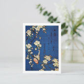 鳥 枝 桜, 北 Bird en Weeping Cherry Tree, Hokusai Briefkaart (Staand voorkant)
