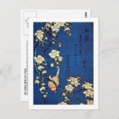 鳥 枝 桜, 北 Bird en Weeping Cherry Tree, Hokusai Briefkaart (Voorkant / Achterkant)