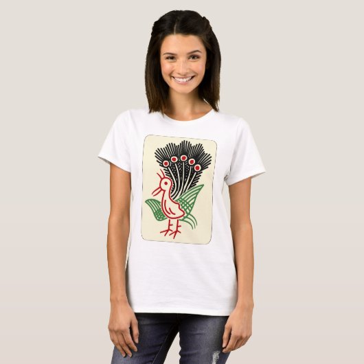 麻雀牌 一索 / ONE OF BAMBOOS -MAHJONG TILE- T-SHIRT (Voorkant volledig)