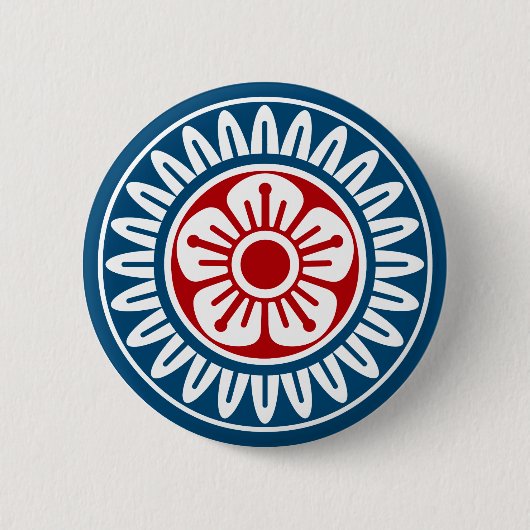 麻雀牌 1筒 イーピン_ロゴのみ-01 RONDE BUTTON 5,7 CM (Voorkant)