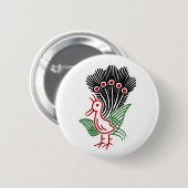 麻雀牌 1索 イーソウロゴのみ-01 RONDE BUTTON 5,7 CM (Voorkant /achterkant)