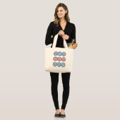 麻雀牌 9筒 / NINE OF CIRCLES -MAHJONG TILE- GROTE TOTE BAG (Voorkant (model))