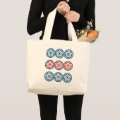 麻雀牌 9筒 / NINE OF CIRCLES -MAHJONG TILE- GROTE TOTE BAG (Voorkant (product))
