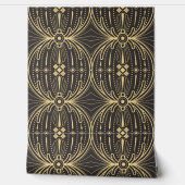 黒地にゴールドラインの上品なシームレス柄 BEHANG (Afrollen)